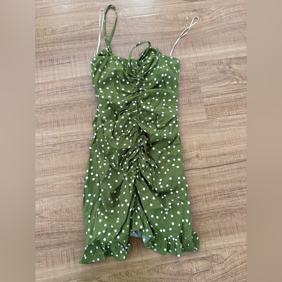 Zara Dresses & Skirts - Green Polka Dot Dress